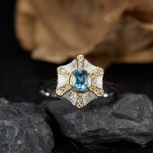 NL9946-1 S925 pure silver natural Topaz pendant ring, non fading jewelry